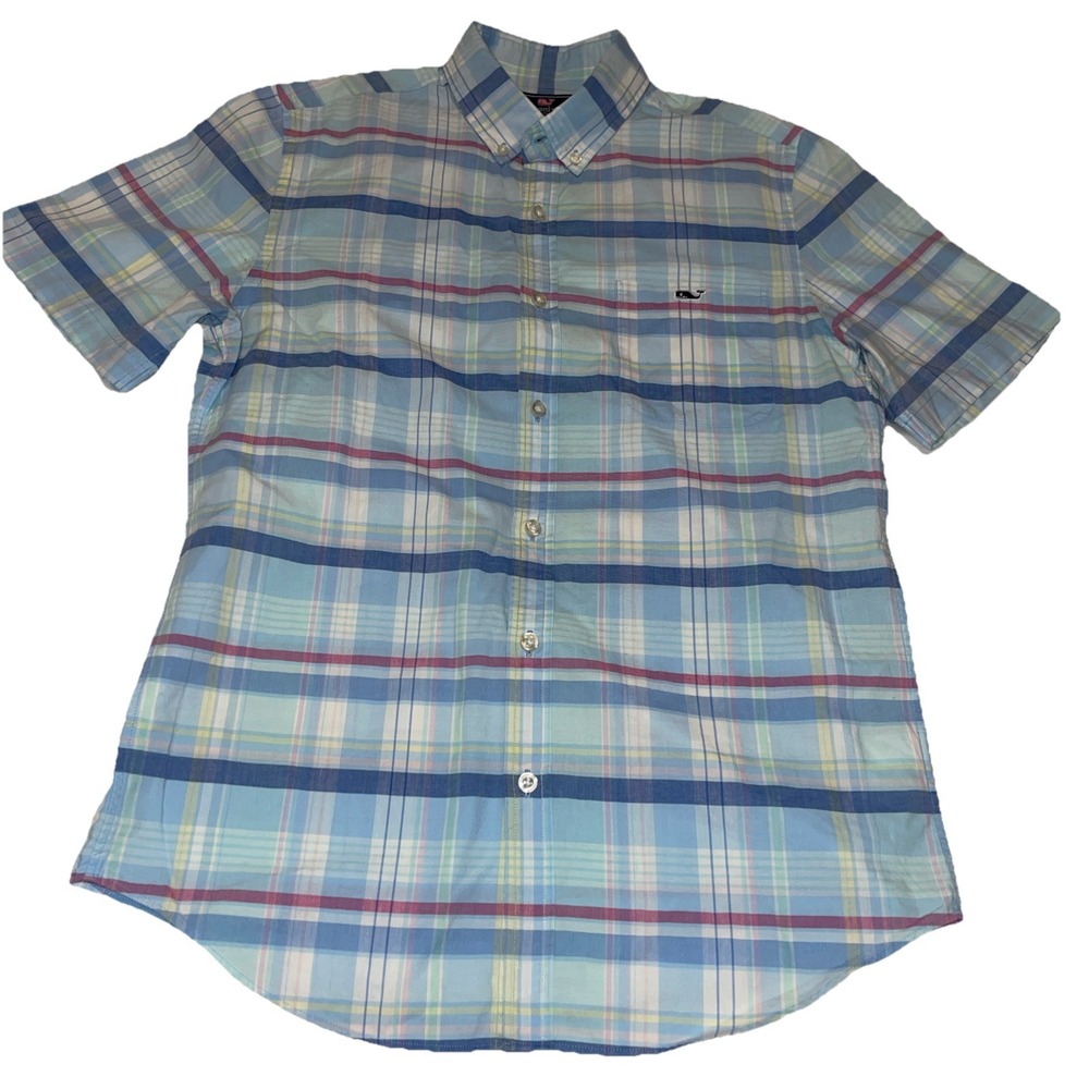 Vineyard Vines Small Plaid Collar Button Slim Fit‎ Tucker Shirt Casual Preppy